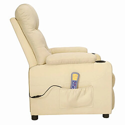 Avis vidaXL Fauteuil de massage Crème Tissu