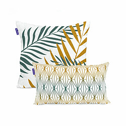 Happy Friday Housse de coussin HappyFriday Blanc Foliage mint Multicouleur 2 Pièces