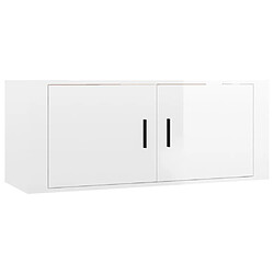 Acheter Maison Chic Ensemble 3 Meubles TV muraux suspendus blanc brillant 100x34,5x40 cm -MN34406