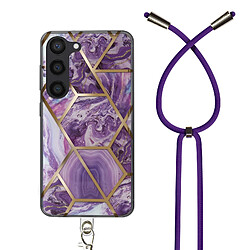 Avizar Coque Cordon Galaxy S23 Marbre Violet