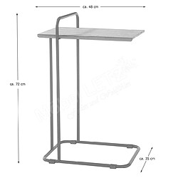 Acheter Pegane Table d'appoint en chêne huilé et métal - L.48 x H.72 x P.35 cm