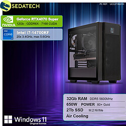 Sedatech Workstation ATX • Intel i7-14700KF • RTX4070 Super • 32Go DDR5 • 2To SSD M.2 • Windows 11