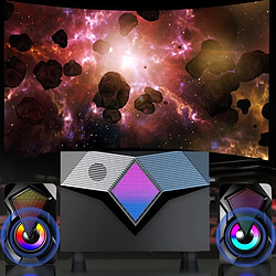 Universal Haut-parleurs de l'ordinateur câblé USB Bass STEREO SUBWOOFER Coloré LED Light Light Smartphones MP3 | Subwoofer (Noir) pas cher