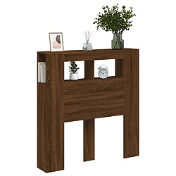 Maison Chic Tête de lit scandinave à LED,meuble de chambre chêne marron 100x18,5x103,5cm bois ingénierie -MN50705 pas cher