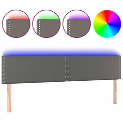 Maison Chic Tête de lit moderne à LED lumineuse pour chambre - Décoration de lit Gris 200x5x78/88 cm Similicuir -MN91153