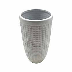 Paris Prix Vase Déco en Céramique Quadri 27cm Blanc