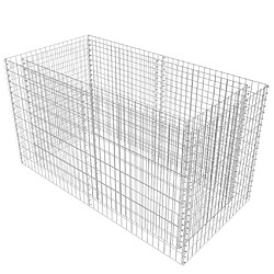 vidaXL Lit surélevé à gabion Acier 180 x 90 x 100 cm Argenté