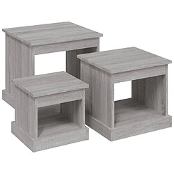 Maison Chic Lot de 3 Tables basses pour salon | Table à café sonoma gris bois d'ingénierie -GKD16171