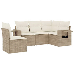 Maison Chic Salon de jardin avec coussins 5 pcs | Ensemble de Table et chaises | Mobilier d'Extérieur beige résine tressée -GKD87904