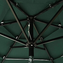 Maison Chic Parasol Jardin | Parasol à 3 niveaux avec mat en aluminium Vert 2 m - GKD92229 pas cher