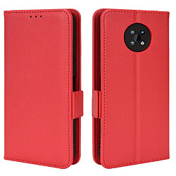 Etui en PU texture litchi, antichoc, magnétique avec support, rouge pour votre Nokia G50