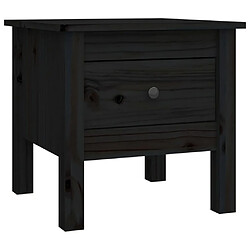 vidaXL Table d'appoint Noir 40x40x39 cm Bois massif de pin