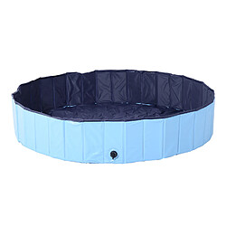 Pawhut Piscine pour chien bassin PVC pliable anti-glissant facile à nettoyer diamètre 160 cm hauteur 30 cm bleu