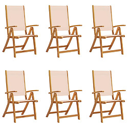 vidaXL Chaises pliables de jardin lot de 6 bois d'acacia et textilène