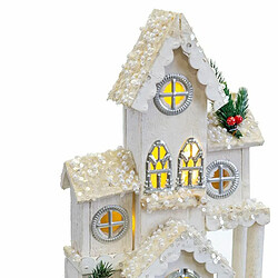 Avis BigBuy Christmas Décorations de Noël Blanc Bois Maison 24 x 11 x 39 cm