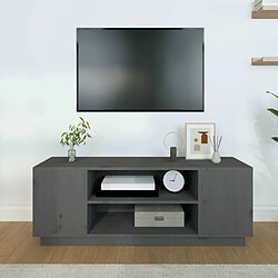 Avis Maison Chic Meuble TV scandinave - Banc TV pour salon Gris 110x35x40,5 cm Bois de pin massif -MN10360