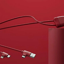 Avis XOOPAR Câble 4 en 1 Ice-C Ecoresponsable USB A, USB C / USB C, Lightning 1m Rouge