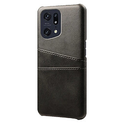 Coque en TPU + PU antichoc, anti-rayures avec porte-cartes, noir pour votre Oppo Find X5 Pro