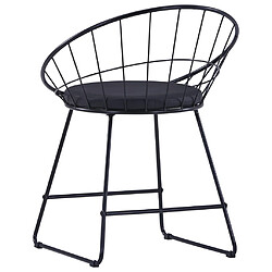 Decoshop26 Lot de 6 chaises de salle à manger cuisine design moderne acier noir CDS022659 pas cher