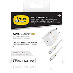 OTTERBOX Chargeur 20W USB-C + Cable Lightning (Blanc)