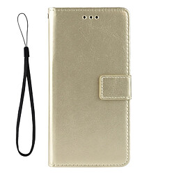 Wewoo Housse Coque en cuir à rabat horizontal pour Crazy Horse Texture pour Xiaomi Mi Play, avec porte-cartes et porte-cartes, ainsi que portefeuille lanière (Or)