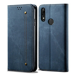 Wewoo Housse Coque Pour Huawei P Smart Z / Y9 Prime Denim Texture Style décontracté Étui en cuir à rabat horizontal avec support et fentes cartes et portefeuille bleu