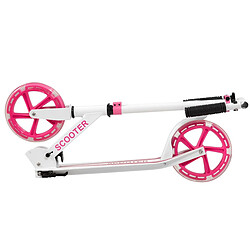 Helloshop26 Trottinette sport avec plateau en aluminium poignée ajustable pour les enfants de 10 ans et plus rose 20_0001353