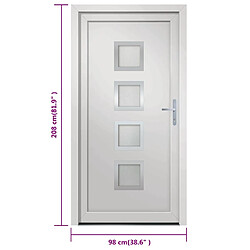 vidaXL Porte d'entrée Blanc 98x208 cm PVC pas cher