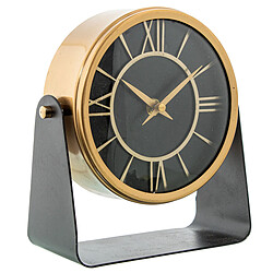 Horloge de table Alexandra House Living Noir Doré Métal 20 x 17 x 8 cm