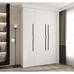 Abiks Meble Armoire à portes battantes Como 2 245,5/160/50 3 portes (blanc/noir)