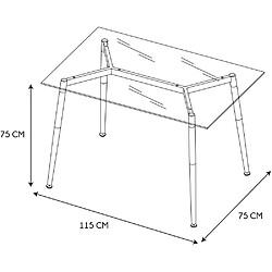 Avis The Home Deco Factory Table repas en verre pieds effet bois 115 cm.