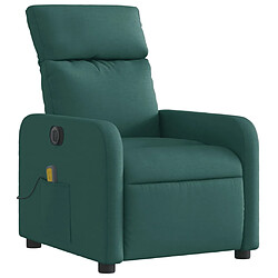 Avis vidaXL Fauteuil de massage inclinable électrique Vert foncé Tissu