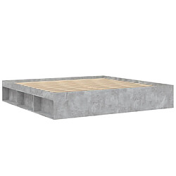 Maison Chic Lit adulte - Lit simple Cadre de lit,Structure du lit Contemporain gris béton 200x200 cm -MN69211 pas cher