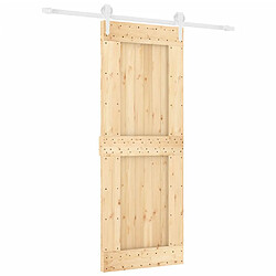 vidaXL Porte coulissante et kit de quincaillerie 80x210 cm pin massif