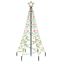 vidaXL Sapin de Noël avec piquet Coloré 200 LED 180 cm