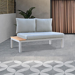 Canapé de Jardin 2 Sièges Chillvert Bérgamo Aluminium 138,2x76,6x73 cm Gris avec Table et Coussins