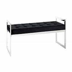 Paris Prix Banc Design en Velours Noja 100cm Noir