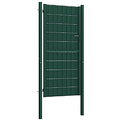 vidaXL Portail de clôture PVC et acier 100x124 cm Vert