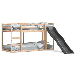 Vidaxl Lit superposé avec toboggan et échelle 90x190cm bois pin massif