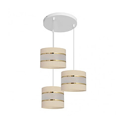 Helam Suspension Helen Tissu,Fer blanc,or,ecru 3 ampoules 105cm