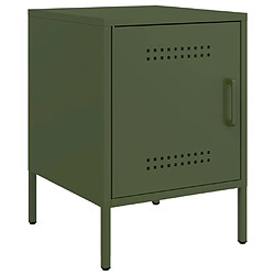 Acheter vidaXL Tables de chevet 2 pcs vert olive 36x39x50,5 cm acier