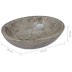 vidaXL Lavabo Gris 53x40x15 cm Marbre pas cher