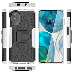 Htdmobiles Coque pour Motorola Moto G52 4G / G82 5G - housse etui rigide anti choc + film ecran - BLANC