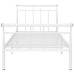 Acheter Maison Chic Lit adulte - Lit simple Cadre de lit,Structure du lit Contemporain Blanc Métal 100x200 cm -MN70807