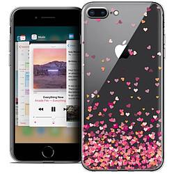 Caseink Coque Housse Etui Apple iPhone 8 Plus (5.5 ) [Crystal Gel HD Collection Sweetie Design Heart Flakes - Souple - Ultra Fin - Imprimé en France]