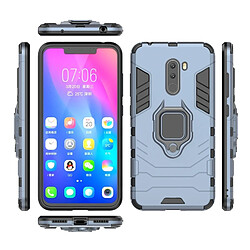 Wewoo Coque Housse de protection antichoc PC + TPU avec porte-bague magnétique pour Xiaomi Pocophone F1 Bleu marine pas cher