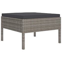 Avis Maison Chic Salon de jardin 10 pcs + coussins - Mobilier/Meubles de jardin - Table et chaises d'extérieur Résine tressée Gris -MN32509