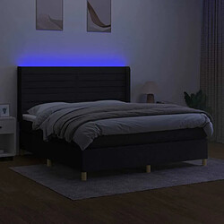 Avis Maison Chic Lit adulte- Lit + matelas + LED,Sommier à lattes de lit matelas et LED Noir 180x200 cm Tissu -GKD49884