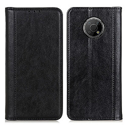 Etui en PU texture litchi, auto-absorption magnétique avec support, noir pour votre Nokia G300