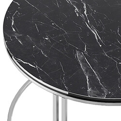 Acheter Helloshop26 Table basse ronde 50 x 80 cm marbre noir argent 03_0008425